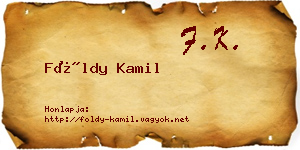 Földy Kamil névjegykártya